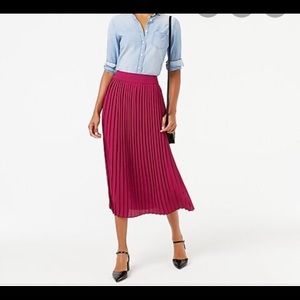 J crew factory Berry pleated midi skirt size 8